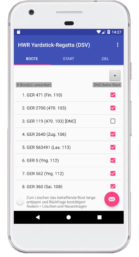 Die für die Regatta registrierten Boote. Sind sie schon am Start? Die für die Regatta registrierten Boote. Sind sie schon am Start?