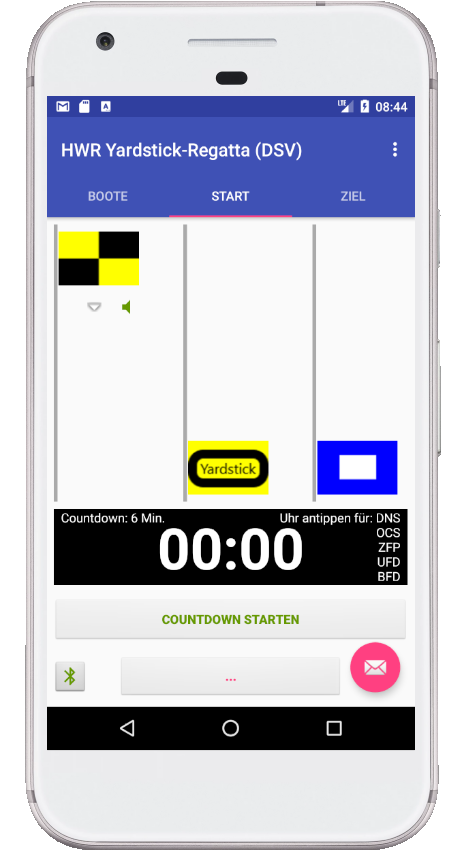 Der Start kann gleich beginnen. Nur noch die Bluetooth-Verbindung zum Signalhorn-Relais aufbauen. Der Start kann gleich beginnen. Nur noch die Bluetooth-Verbindung zum Signalhorn-Relais aufbauen.